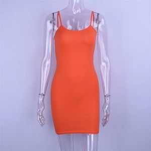 Orange mini dress